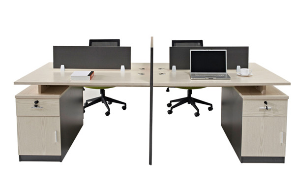 4-Person Office Screen Workstation Office Desk With File Cabinet(GY-T2722)