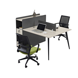 2-Person Office Screen Workstation Office Desk With File Cabinet(GY-T1522)