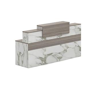 Modern Marble-Style Reception Desk with Built-In Storage| Professional Front Desk for Offices Supplier