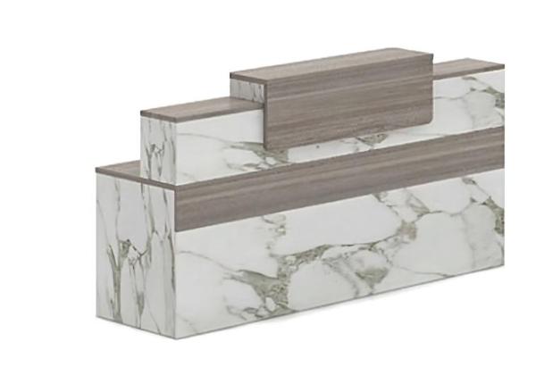 Modern Marble-Style Reception Desk with Built-In Storage| Professional Front Desk for Offices Supplier