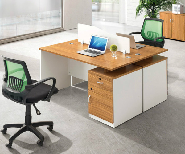 Contemporary 2-Person Workstation with Drawers - Suitable for Office Suppliers