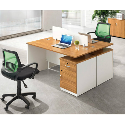 2-Person Office Screen Workstation Office Desk With File Cabinet(DY-T1212)