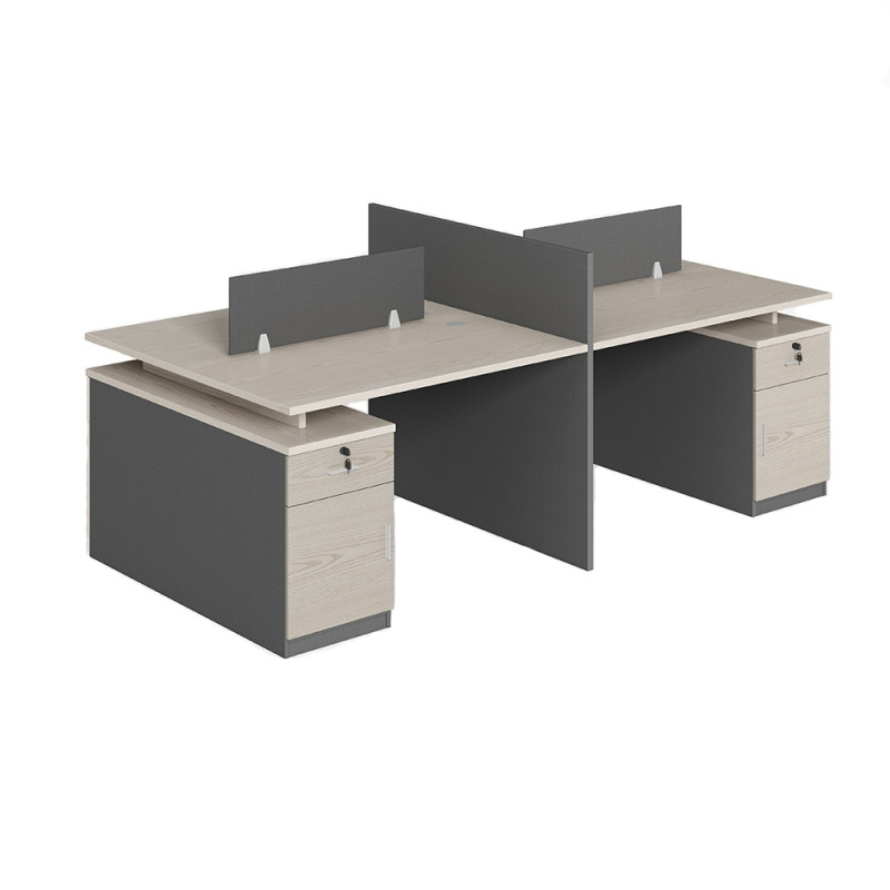 4-Person Office Screen Workstation Office Desk With File Cabinet(GY-T2412)