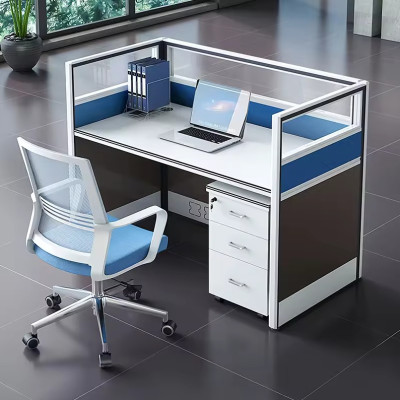 1-Person Office Workstation With Integrated File Cabinet - Ideal for Office Suppliers