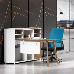 Ergonomic Single Office Desk with File Drawer - Suitable for Office Environments