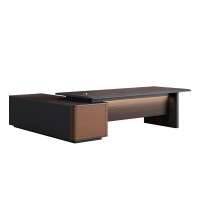 Wholesale Professional Executive Office Desk | Premium L-Shaped Manager Desk with Storage Cabinet and Power Outlets