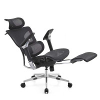 Premium Ergonomic Mesh Office Chair for Managers - High Back with Lumbar Support and Footrest