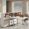 Modern 2-person finance office workstations |  Employee office desk with custom engineering design.