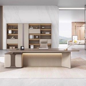 Modern Luxury Executive Office Desk | Right and Left Cabinets Interchangeable | Custom Office Furniture