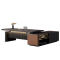 Modern L-Shaped Executive Desk | CEO Office Desk with Side Cabinet & LED Lighting | Customizable for Projects