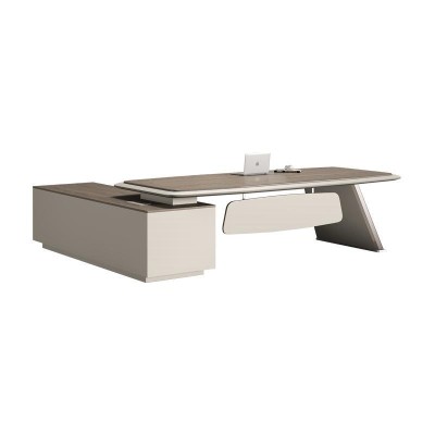 Executive Office Desk with Side Cabinet | Modern & Functional for Large-Scale Projects