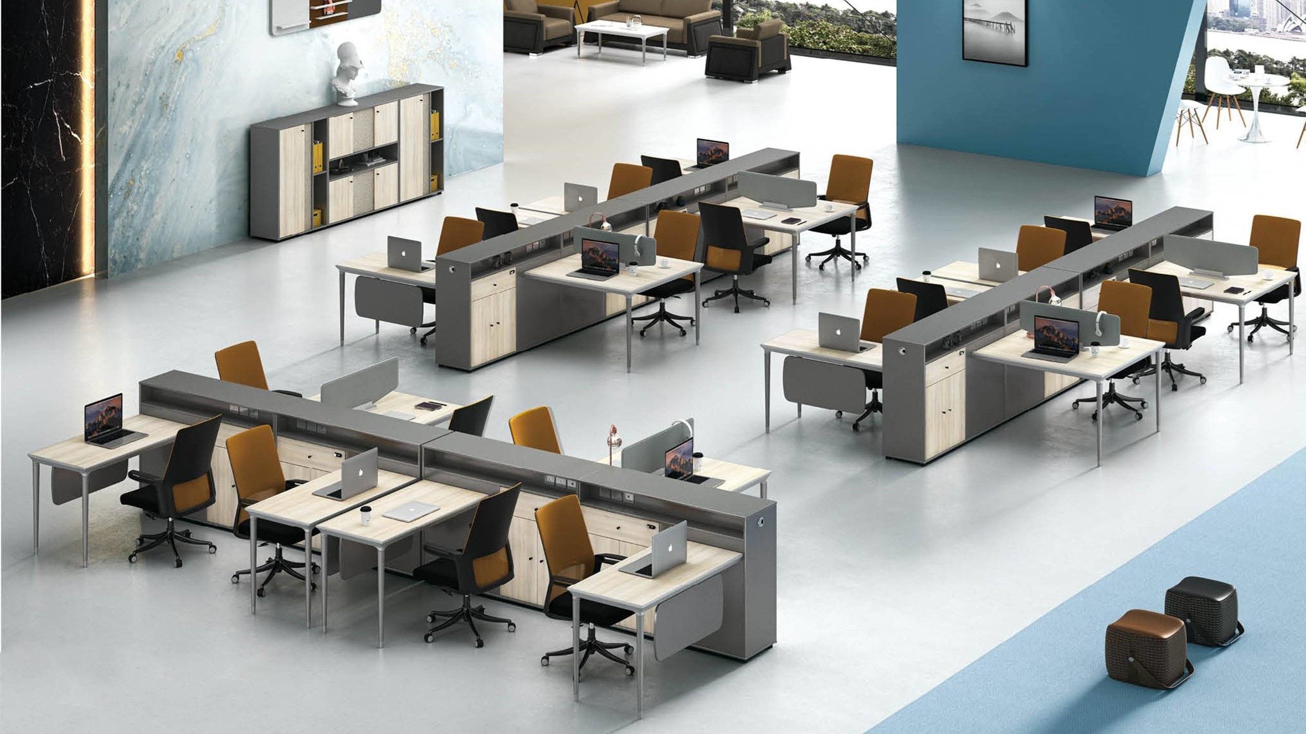 RS-34W# 1-person Office Workstation