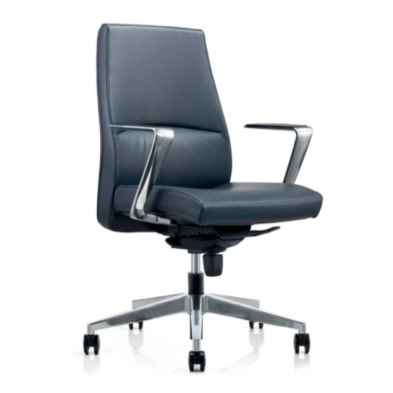 Adjustable Height Leather Swivel Office Chair with Armrest and Castor Base(YF-622-099)