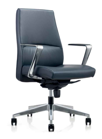 Adjustable Height Leather Swivel Office Chair with Armrest and Castor Base(YF-622-099)