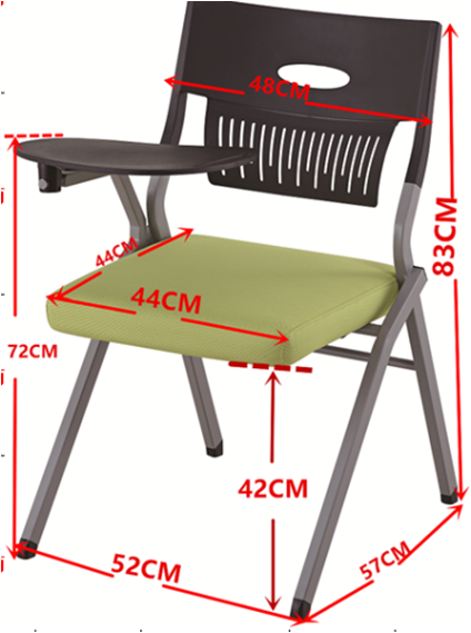 Modern Office Foldable Training Chair, Aluminum Tablet With PP, Without Armrest (LY-K0-D)