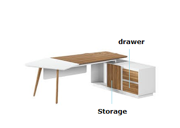 Modern Design Irregular Shaped Executive Office Desk, Made of MDF(DS-01T2409)