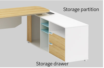 Modern Design L Shaped Executive Office Desk, Made of MFC(YM-02T2016)