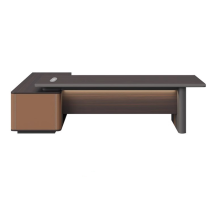 Wholesale Professional Executive Office Desk | Premium L-Shaped Manager Desk with Storage Cabinet and Power Outlets