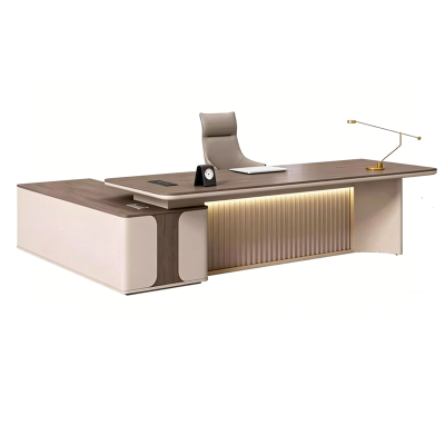 Modern Luxury Executive Office Desk | Right and Left Cabinets Interchangeable | Custom Office Furniture