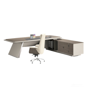 Executive Office Desk with Side Cabinet | Modern & Functional for Large-Scale Projects