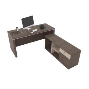 L-Shape Executive Desk with Side Cabinet | Lockable Storage| Suitable for Manager Office | Bulk OEM
