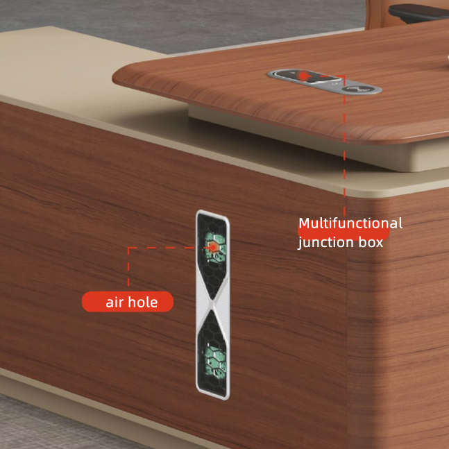 L-shaped executive desk