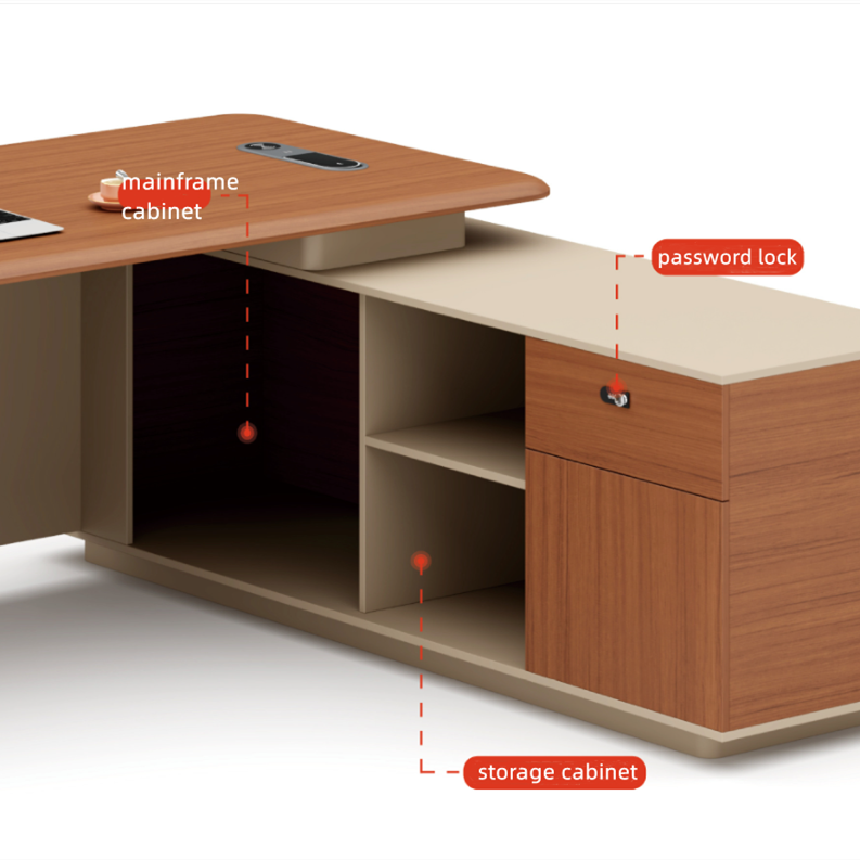 L-shaped executive desk