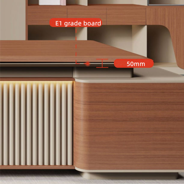 L-shaped executive desk