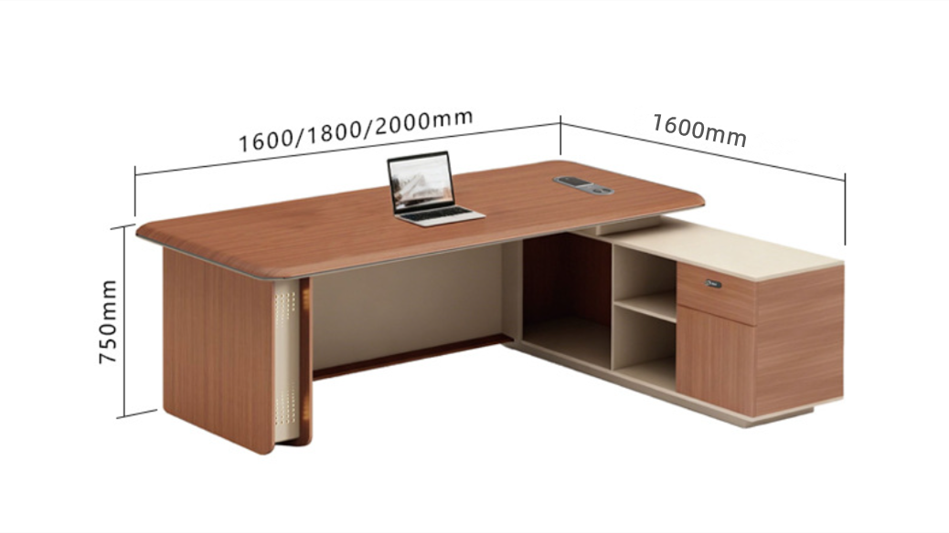 L-shaped executive desk