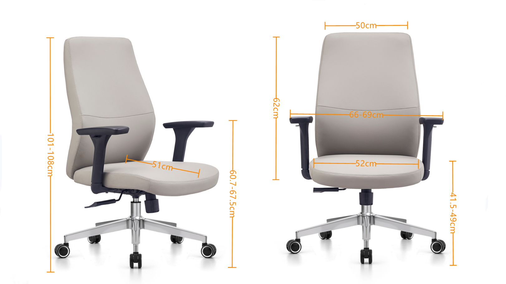 middle back leather task office chair
