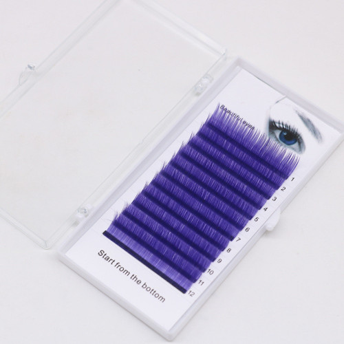 Veteran rhinestone color Purple eyelash extension with packaging boxes