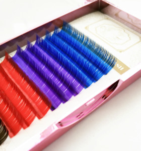Veteran colorful handmade eyelash extension with packaging boxes