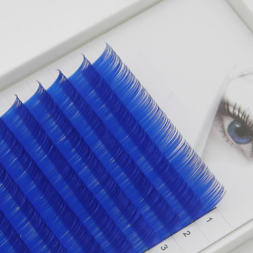 Veteran sky color  eyelash extension with wholesale custom lash packaging