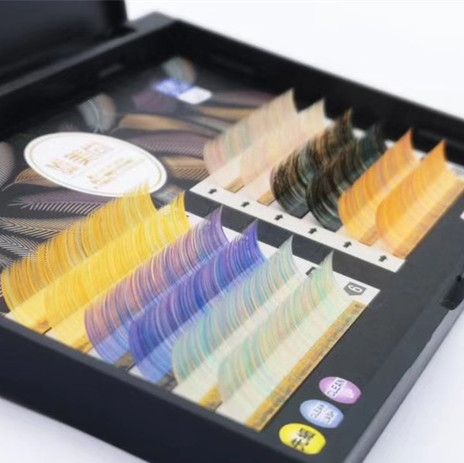 Veteran o beauty eyelash extensions c curl color eyelash extensions with private label packaging box