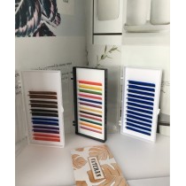 Korean colorful PBT false eyelash private label eyelash extensions with eyelash packaging box