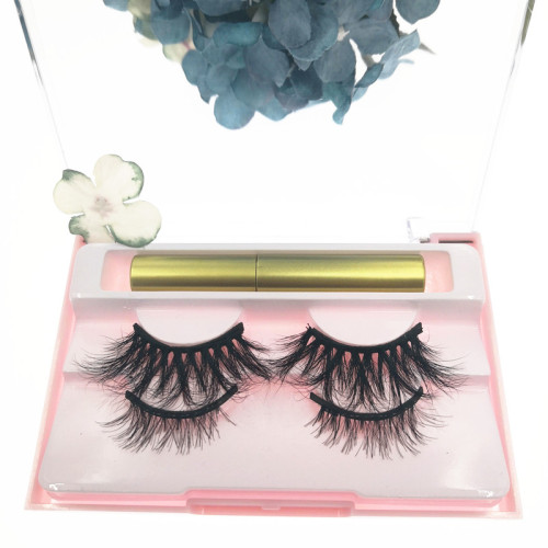 Best selling 2019 magnetic eyeliner lashes 3d magnetic 2 pairs eyelashes with lash box private label