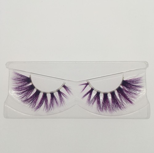 Purple lashes eyelashes mink private label eyelashes with false eyelashes packaging cardboard box