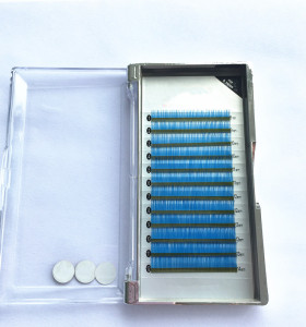 China factory blue premium silk mink false eyelash extension with lash box private label
