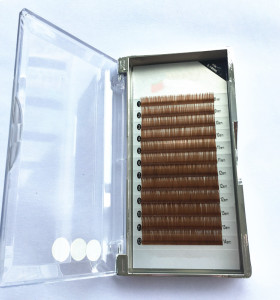 China factory brown silk mink oem eyelash extension wholesale with lash box private label