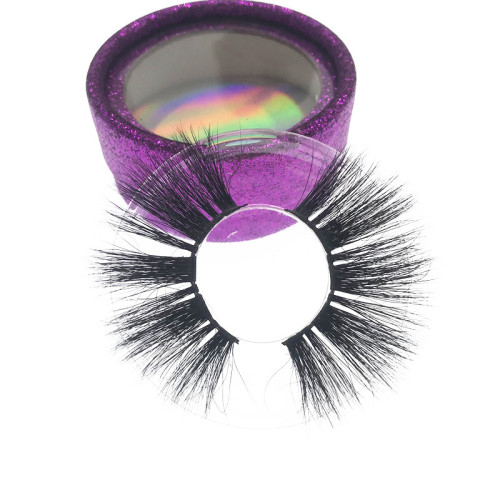 25mm lashes 3D mink eyelashes private label black fur From Qingdao