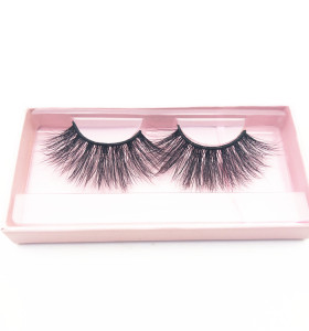 Hot sale mink eyelashes vendor long 25 MM false eyelash with private label