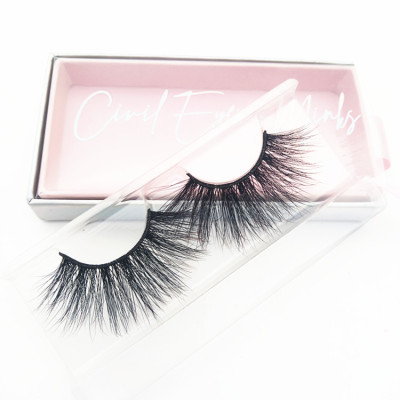 Hot sale mink eyelashes vendor long 25 MM false eyelash with private label