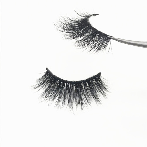 Black Cotton Band 3D Mink Fur Long Thick Mink Strip Private Label Natural Makeup Mink Eyelashes