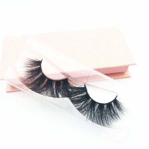 25mm mink dramaric strip eyelash with popular custom eyelash box,5D mink lashes vendors
