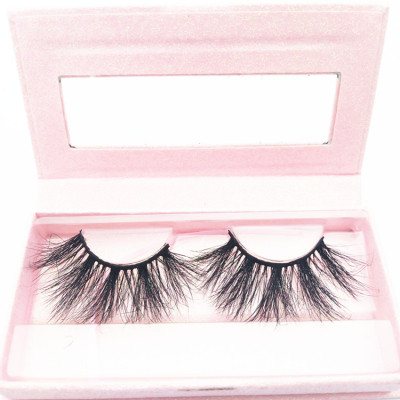 3D Soft 25mm Mink Eyelashes 100% Real Mink Eyelashes with Pink Eyelashes Packaging