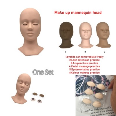 Hot!!! LIFELIKE REAL SKIN Training Mannequin head with eyelids for eyelash extensions training in stock ACCEPTED CUSTOM