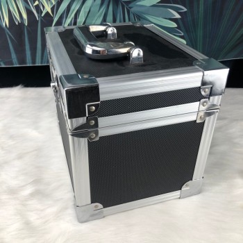 Company The butterfly Two-way lock Aluminum Case Shockproof instrument box black Aluminum Carrying Tool Case