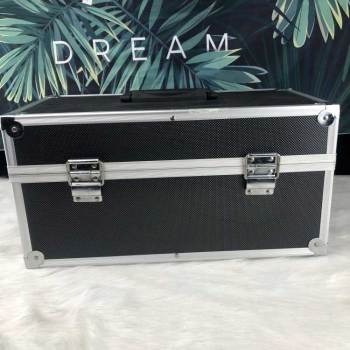 portable black Aluminum Case Shockproof instrument box Aluminum Carrying Tool Case Lined with partition