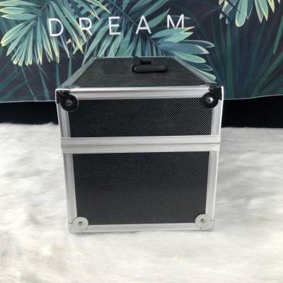 portable black Aluminum Case Shockproof instrument box Aluminum Carrying Tool Case Lined with partition