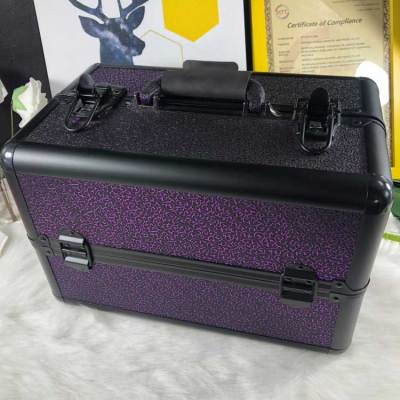 New fashion style Purple gradient aluminum alloy make-up box&case for girls dresser in stock